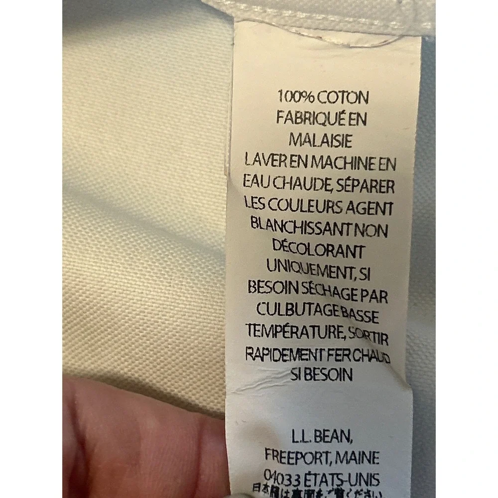 LL Bean Mens White Wrinkle Resistant Cotton Oxford Button Down Shirt 16-32 20941 - Picture 5 of 11